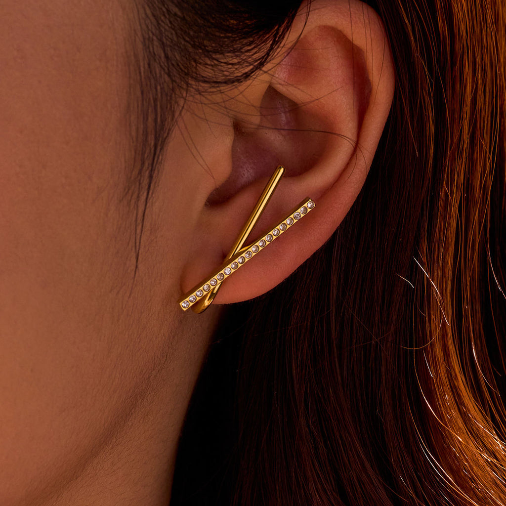 Jay Cross Earrings Gold