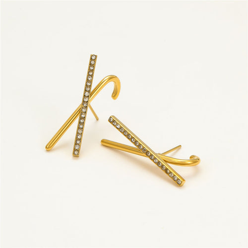 Jay Cross Earrings Gold