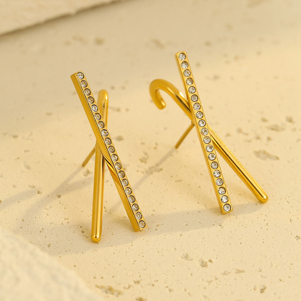 Jay Cross Earrings Gold