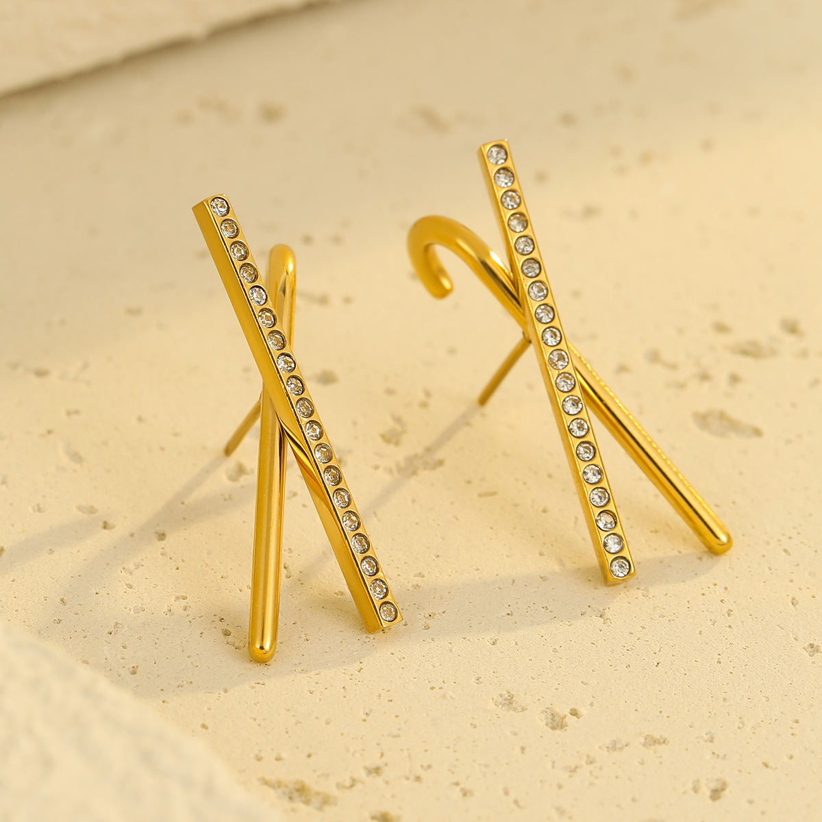 Jay Cross Earrings Gold