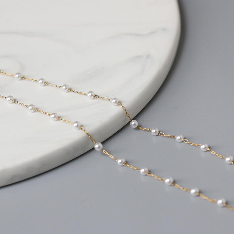 Aqua Gold Pearl Necklace