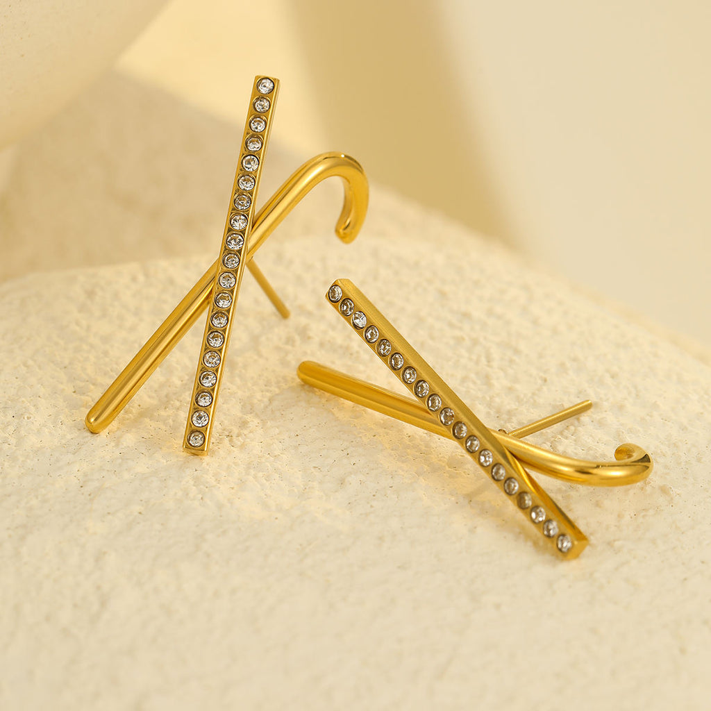 Jay Cross Earrings Gold
