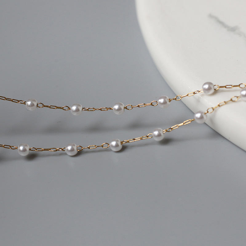 Aqua Gold Pearl Necklace