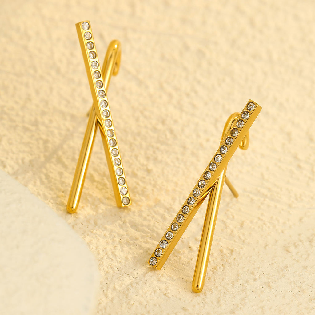 Jay Cross Earrings Gold
